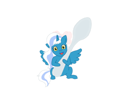 Size: 1024x768 | Tagged: safe, artist:russia13666, oc, oc:fleurbelle, alicorn, pony, alicorn oc, bow, female, hair bow, holding, horn, mare, simple background, spoon, transparent background, wingding eyes, wings, yellow eyes