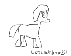 Size: 3912x3064 | Tagged: safe, artist:coolrainbow20, derpibooru exclusive, earth pony, pony, digital art, drawing tablet, female, first attempt, first try, high res, outlines only, simple background, test, wacom, white background