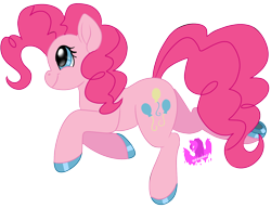 Size: 1566x1200 | Tagged: safe, artist:brainiac, derpibooru exclusive, pinkie pie, earth pony, pony, g4, colored hooves, female, mare, profile, simple background, solo, transparent background