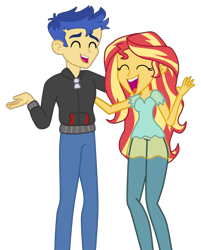 Size: 2116x2631 | Tagged: safe, artist:gmaplay, flash sentry, sunset shimmer, equestria girls, g4, female, high res, male, ship:flashimmer, shipping, simple background, straight, transparent background