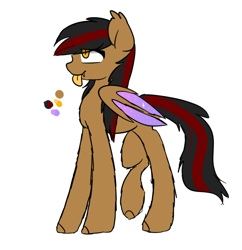 Size: 836x864 | Tagged: safe, artist:f-lowers088, oc, oc only, oc:caramel twirl, bat pony, pony, bat pony oc, bat wings, simple background, solo, tongue out, white background, wings