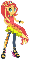 Size: 1024x2087 | Tagged: safe, artist:emeraldblast63, sunset shimmer, equestria girls, g4, my little pony equestria girls: rainbow rocks, boots, feet, female, high heel boots, open-toed shoes, redesign, shoes, simple background, sleeveless, solo, toes, transparent background