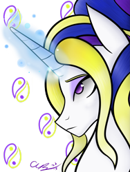 Size: 2121x2828 | Tagged: safe, artist:cosmicchrissy, oc, oc only, oc:pristine, pony, bust, eyeshadow, high res, magic, magic aura, makeup, simple background, solo, transparent background