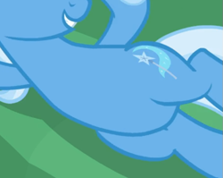 Size: 585x466 | Tagged: safe, screencap, trixie, pony, unicorn, g4, road to friendship, belly, couch, cropped, female, lying down, on side, pictures of bellies, smiling, solo