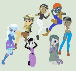 Size: 1280x1190 | Tagged: safe, artist:diana173076, biff, daring do, doctor caballeron, marble pie, rogue (g4), trixie, withers, equestria girls, g4, alternate universe, henchmen