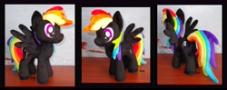 Size: 8800x3496 | Tagged: safe, artist:calusariac, rainbow dash, pony, g4, absurd resolution, irl, palette swap, photo, plushie, recolor, solo