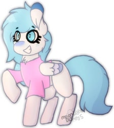 Size: 862x963 | Tagged: safe, artist:thatonefluffs, oc, oc only, oc:snowflower, pegasus, pony, chibi style, commission, fluffy, solo