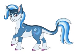 Size: 1024x752 | Tagged: safe, artist:imimaginative, trixie, classical unicorn, pony, unicorn, g4, cloven hooves, horn, leonine tail, redesign, unshorn fetlocks