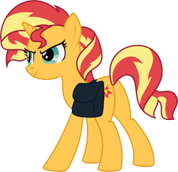 Size: 12947x12489 | Tagged: safe, artist:wissle, sunset shimmer, pony, unicorn, equestria girls, g4, my little pony equestria girls, absurd resolution, backpack, bag, butt, cutie mark, female, mare, plot, rear view, simple background, solo, transparent background, vector