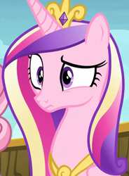 Size: 1244x1687 | Tagged: safe, screencap, princess cadance, alicorn, pony, g4, once upon a zeppelin, confused, cropped, female, mare, solo