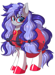 Size: 4631x6251 | Tagged: safe, alternate version, artist:ask-colorsound, oc, oc only, oc:cinnabyte, earth pony, pony, absurd resolution, adorkable, cinnabetes, clothes, cute, dork, dress, female, gaming headset, glasses, headphones, headset, mare, meganekko, pigtails, simple background, smiling, socks, solo, transparent background