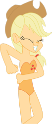 Size: 1024x2438 | Tagged: safe, artist:michaelsety, applejack, human, g4, clothes, female, humanized, lidded eyes, simple background, solo, swimsuit, transparent background