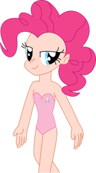 Size: 1024x1830 | Tagged: safe, artist:michaelsety, pinkie pie, human, g4, clothes, female, humanized, simple background, solo, swimsuit, transparent background, vector