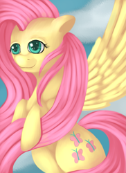 Size: 1791x2464 | Tagged: safe, artist:whimsicalmachines, fluttershy, pegasus, pony, g4, female, solo