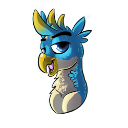 Size: 800x800 | Tagged: safe, artist:agentesinrebus, artist:glitchdove, gallus, griffon, g4, bust, male, simple background, solo, transparent background
