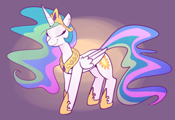 Size: 3421x2349 | Tagged: safe, artist:graphene, princess celestia, alicorn, pony, g4, crown, cute, cutelestia, eyes closed, female, high res, hoof shoes, jewelry, peytral, regalia, simple background, solo