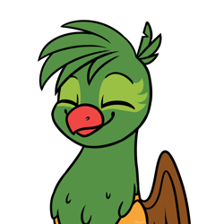 Size: 894x894 | Tagged: safe, artist:jellysketch, oc, oc only, oc:kalimu, griffon, cute, male, simple background, smiling, solo, transparent background