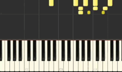 Size: 982x582 | Tagged: safe, fluttershy, pegasus, pony, g4, animated, female, midi, solo, sound, synthesia, webm