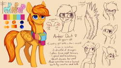 Size: 1280x724 | Tagged: safe, artist:redruin01, oc, oc only, oc:amber dart, pegasus, pony, reference sheet, solo