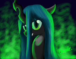 Size: 1920x1500 | Tagged: safe, artist:wourdeluck, queen chrysalis, changeling, changeling queen, g4, bust, female, portrait, solo