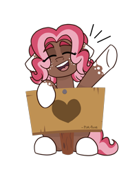 Size: 5000x6184 | Tagged: safe, artist:pink-pone, oc, oc only, oc:ginger bread, earth pony, pony, absurd resolution, female, mare, sign, simple background, solo, transparent background