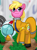 Size: 750x1015 | Tagged: safe, artist:texasuberalles, cherry berry, earth pony, pony, fanfic:the maretian, g4, astronaut, clothes, cropped, fanfic, fanfic art, female, food, helmet, mare, plants, pose, smiling, spacesuit, the martian