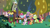 Size: 1920x1080 | Tagged: safe, screencap, apple bloom, cup cake, discord, granny smith, scootaloo, spike, sweetie belle, draconequus, dragon, earth pony, pony, g4, my little pony: friendship is magic, the big mac question, apple, cutie mark crusaders, floppy ears, food, male, pear, pear tree, pie, rocking chair, tree, winged spike, wings