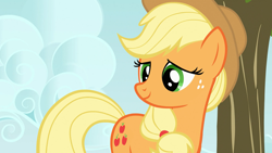 Size: 1280x720 | Tagged: safe, screencap, applejack, earth pony, pony, g4, spike at your service, female, mare, solo