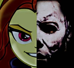 Size: 768x706 | Tagged: safe, adagio dazzle, equestria girls, g4, my little pony equestria girls: rainbow rocks, female, halloween, holiday, michael myers