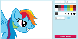 Size: 782x398 | Tagged: safe, artist:magnum3000, rainbow dash, pegasus, pony, g4, bust, eyelashes, female, grin, mare, smiling, solo