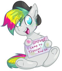 Size: 1914x2184 | Tagged: safe, oc, earth pony, pony, beret, hat, multicolored hair, simple background, transparent background