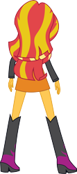 Size: 4844x10900 | Tagged: safe, artist:wissle, sunset shimmer, equestria girls, g4, my little pony equestria girls, absurd resolution, boots, clothes, female, high heel boots, jacket, leather jacket, rear view, shoes, simple background, skirt, solo, transparent background, vector