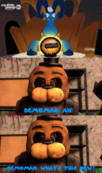 Size: 1920x3240 | Tagged: safe, edit, edited screencap, screencap, grogar, g4, season 9, the beginning of the end, 3d, demoman, demoman (tf2), five nights at freddy's, five nights at freddy's 2, source filmmaker, team fortress 2, thehottest dog