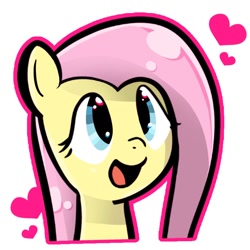Size: 768x768 | Tagged: safe, artist:tomizawa96, fluttershy, pegasus, pony, g4, bust, cute, female, floating heart, heart, open mouth, portrait, shyabetes, simple background, solo, white background