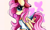 Size: 3640x2160 | Tagged: safe, artist:sadtrooper, fluttershy, pegasus, pony, g4, 90s grunge fluttershy, backwards ballcap, baseball cap, blowing bubblegum, blowing bubbles, bubble, bubblegum, cap, clothes, cutie mark background, ear fluff, eyebrows, eyebrows visible through hair, female, food, gameloft interpretation, gum, hat, high res, looking at you, mare, profile, shirt, skirt, solo, t-shirt, wings