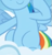 Size: 155x162 | Tagged: safe, screencap, rainbow dash, pegasus, pony, g4, my little pony: friendship is magic, top bolt, belly, cloud, cropped, cute, dashabetes, female, picture for breezies, pictures of bellies, sitting, solo, wings