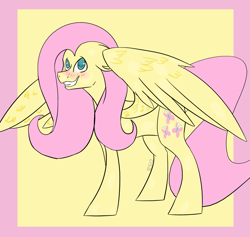 Size: 1473x1397 | Tagged: safe, artist:toptian, fluttershy, pegasus, pony, g4, abstract background, blushing, female, mare, solo