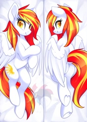 Size: 1280x1800 | Tagged: safe, artist:scarlet-spectrum, oc, oc only, oc:diamond sun, pegasus, pony, body pillow, butt, commission, cute, dakimakura cover, female, looking at you, mare, ocbetes, pegasus oc, plot, slender, smiling at you, solo, spread wings, thin, wings