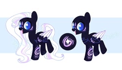 Size: 1024x586 | Tagged: safe, artist:xrikox, oc, oc only, pegasus, pony, bald, female, mare, solo, two toned wings, wings