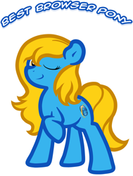 Size: 1280x1692 | Tagged: safe, artist:furrgroup, oc, oc only, oc:internet explorer, earth pony, pony, ask internet explorer, browser ponies, female, internet explorer, mare, one eye closed, solo, wink