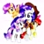 Size: 2322x2322 | Tagged: safe, artist:liaaqila, apple bloom, rarity, scootaloo, sweetie belle, earth pony, pegasus, pony, unicorn, g4, apple bloom's bow, bow, clothes, commission, cowboy hat, cutie mark crusaders, fanfic art, female, filly, flying, hair bow, hat, high res, jeans, mare, necktie, open mouth, pants, police, police officer, police uniform, raised hoof, raricop, scootaloo can fly, sheriff, shirt, simple background, traditional art, white background