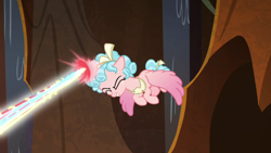 Size: 1920x1080 | Tagged: safe, screencap, cozy glow, alicorn, pony, g4, the ending of the end, alicornified, blast, cozycorn, female, filly, magic, magic blast, race swap, solo