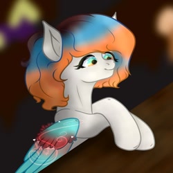 Size: 854x854 | Tagged: safe, artist:nel_liddell, oc, oc only, pegasus, pony, bust, pegasus oc, signature, smiling, solo, wings