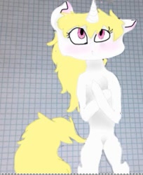 Size: 367x449 | Tagged: safe, artist:pawstheartest, oc, oc only, pony, unicorn, colored, graph paper, horn, looking up, solo, unicorn oc