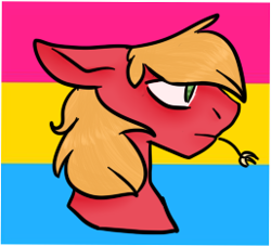 Size: 257x233 | Tagged: safe, artist:pawstheartest, big macintosh, earth pony, pony, g4, bust, gay pride flag, headcanon, lgbt headcanon, male, pansexual, pansexual pride flag, pride, pride flag, sexuality headcanon, solo, stallion, straw in mouth