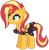 Size: 1024x1046 | Tagged: safe, artist:emeraldblast63, sassy saddles, sunset shimmer, pony, unicorn, g4, alternate hairstyle, clothes swap, eyeshadow, female, makeup, saddle, simple background, slender, solo, tack, thin, transparent background, vector