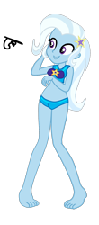 Size: 754x1710 | Tagged: safe, artist:gmaplay, trixie, equestria girls, equestria girls specials, g4, my little pony equestria girls: better together, my little pony equestria girls: forgotten friendship, barefoot, beach shorts swimsuit, bikini, bikini top, clothes, feet, female, simple background, sleeveless, solo, swimsuit, transparent background, trixie's beach shorts swimsuit