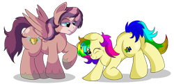 Size: 9300x4500 | Tagged: safe, artist:rainbowtashie, oc, oc:king speedy hooves, oc:rainbow tashie, alicorn, earth pony, pony, alicorn oc, butt, commissioner:bigonionbean, extra thicc, female, flank, fusion, fusion:big macintosh, fusion:flash sentry, fusion:shining armor, fusion:trouble shoes, horn, male, mare, plot, simple background, stallion, transparent background, unamused, unshorn fetlocks, wings, writer:bigonionbean