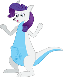 Size: 2182x2669 | Tagged: safe, artist:dupontsimon, rarity, kangaroo, fanfic:magic show of friendship, equestria girls, g4, fanfic art, high res, kanga rare, open mouth, simple background, solo, species swap, transformation, transparent background, vector