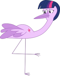 Size: 2144x2701 | Tagged: safe, artist:dupontsimon, sci-twi, twilight sparkle, bird, crane (animal), fanfic:magic show of friendship, equestria girls, g4, birdified, fanfic art, high res, simple background, solo, species swap, transformation, transparent background, vector